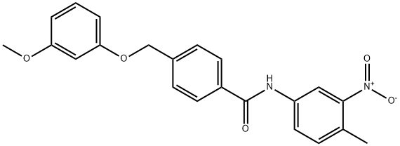 N-{3-nitro-4-methylphenyl}-4-[(3-methoxyphenoxy)methyl]benzamide Struktur