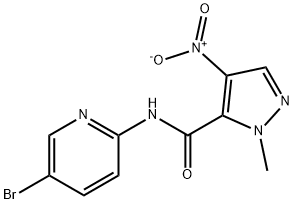 N-(5-bromo-2-pyridinyl)-4-nitro-1-methyl-1H-pyrazole-5-carboxamide Struktur