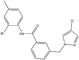 N-(2-bromo-4-methylphenyl)-3-[(4-chloro-1H-pyrazol-1-yl)methyl]benzamide Struktur