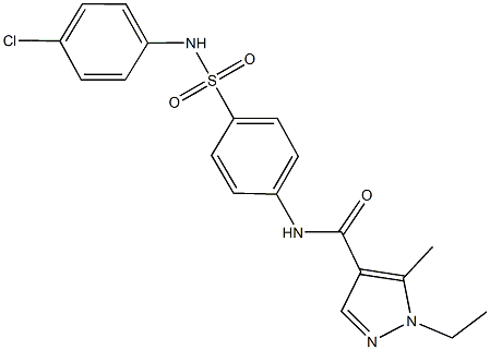 N-{4-[(4-chloroanilino)sulfonyl]phenyl}-1-ethyl-5-methyl-1H-pyrazole-4-carboxamide Struktur