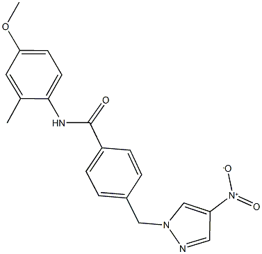 4-({4-nitro-1H-pyrazol-1-yl}methyl)-N-(4-methoxy-2-methylphenyl)benzamide Struktur