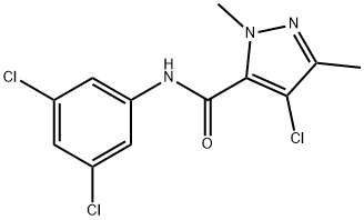 4-chloro-N-(3,5-dichlorophenyl)-1,3-dimethyl-1H-pyrazole-5-carboxamide Struktur