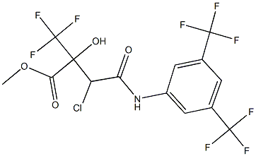 methyl 4-[3,5-bis(trifluoromethyl)anilino]-3-chloro-2-hydroxy-4-oxo-2-(trifluoromethyl)butanoate Struktur