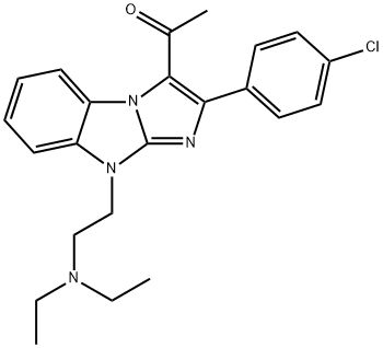 1-{2-(4-chlorophenyl)-9-[2-(diethylamino)ethyl]-9H-imidazo[1,2-a]benzimidazol-3-yl}ethanone Struktur