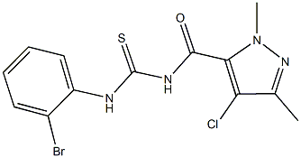 N-(2-bromophenyl)-N'-[(4-chloro-1,3-dimethyl-1H-pyrazol-5-yl)carbonyl]thiourea Struktur