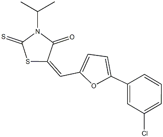 5-{[5-(3-chlorophenyl)-2-furyl]methylene}-3-isopropyl-2-thioxo-1,3-thiazolidin-4-one Struktur