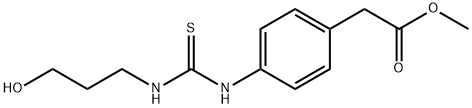 methyl [4-({[(3-hydroxypropyl)amino]carbothioyl}amino)phenyl]acetate Struktur