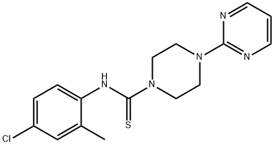 N-(4-chloro-2-methylphenyl)-4-(2-pyrimidinyl)-1-piperazinecarbothioamide Struktur