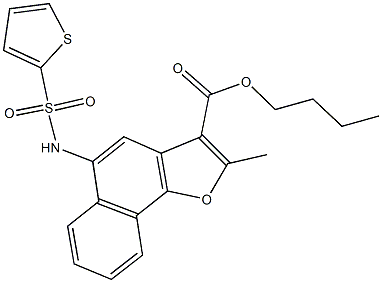 butyl 2-methyl-5-[(2-thienylsulfonyl)amino]naphtho[1,2-b]furan-3-carboxylate Struktur