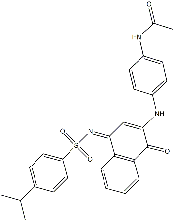 N-{4-[(4-{[(4-isopropylphenyl)sulfonyl]imino}-1-oxo-1,4-dihydro-2-naphthalenyl)amino]phenyl}acetamide Struktur