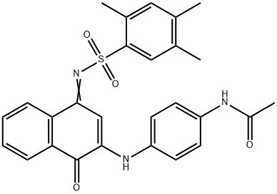 N-{4-[(1-oxo-4-{[(2,4,5-trimethylphenyl)sulfonyl]imino}-1,4-dihydro-2-naphthalenyl)amino]phenyl}acetamide Struktur