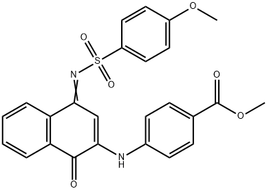 methyl 4-[(4-{[(4-methoxyphenyl)sulfonyl]imino}-1-oxo-1,4-dihydro-2-naphthalenyl)amino]benzoate Struktur