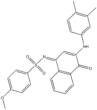 N-(3-(3,4-dimethylanilino)-4-oxo-1(4H)-naphthalenylidene)-4-methoxybenzenesulfonamide Struktur