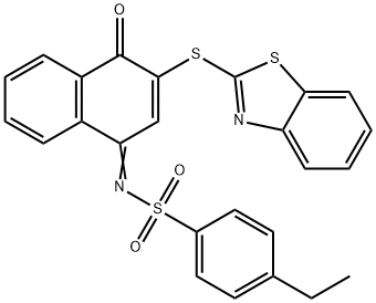 N-(3-(1,3-benzothiazol-2-ylsulfanyl)-4-oxo-1(4H)-naphthalenylidene)-4-ethylbenzenesulfonamide Struktur