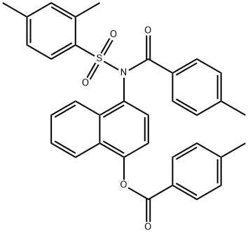 4-[[(2,4-dimethylphenyl)sulfonyl](4-methylbenzoyl)amino]-1-naphthyl 4-methylbenzoate Struktur