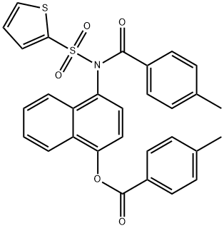 4-[(4-methylbenzoyl)(2-thienylsulfonyl)amino]-1-naphthyl 4-methylbenzoate Struktur