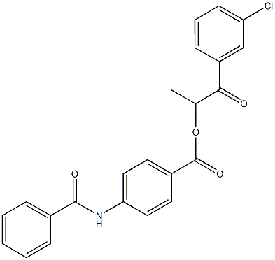 2-(3-chlorophenyl)-1-methyl-2-oxoethyl 4-(benzoylamino)benzoate Struktur