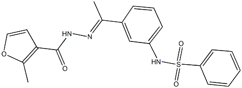 N-{3-[N-(2-methyl-3-furoyl)ethanehydrazonoyl]phenyl}benzenesulfonamide Struktur