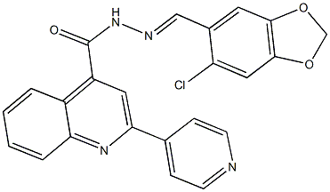 N'-[(6-chloro-1,3-benzodioxol-5-yl)methylene]-2-(4-pyridinyl)-4-quinolinecarbohydrazide Struktur