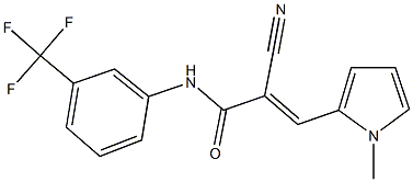 2-cyano-3-(1-methyl-1H-pyrrol-2-yl)-N-[3-(trifluoromethyl)phenyl]acrylamide Struktur