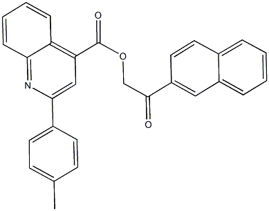 2-(2-naphthyl)-2-oxoethyl 2-(4-methylphenyl)-4-quinolinecarboxylate Struktur