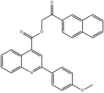 2-(2-naphthyl)-2-oxoethyl 2-(4-methoxyphenyl)-4-quinolinecarboxylate Struktur