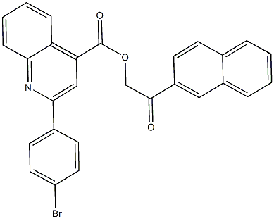 2-(2-naphthyl)-2-oxoethyl 2-(4-bromophenyl)-4-quinolinecarboxylate Struktur