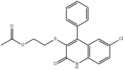 2-[(6-chloro-2-oxo-4-phenyl-1,2-dihydro-3-quinolinyl)sulfanyl]ethyl acetate Struktur