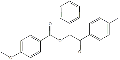 2-(4-methylphenyl)-2-oxo-1-phenylethyl 4-methoxybenzoate Struktur