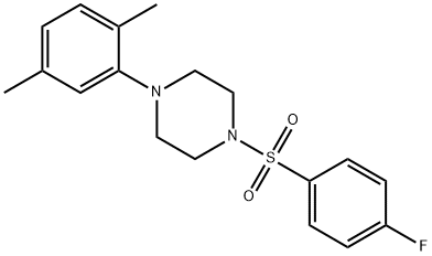 1-(2,5-dimethylphenyl)-4-[(4-fluorophenyl)sulfonyl]piperazine Struktur