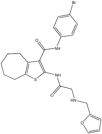 N-(4-bromophenyl)-2-({[(2-furylmethyl)amino]acetyl}amino)-5,6,7,8-tetrahydro-4H-cyclohepta[b]thiophene-3-carboxamide Struktur