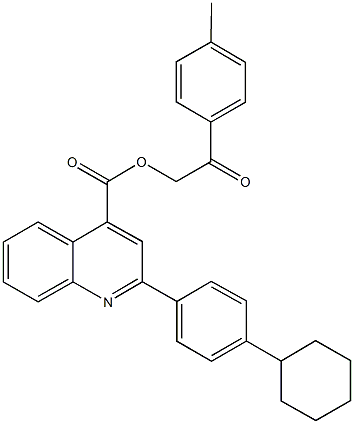 2-(4-methylphenyl)-2-oxoethyl 2-(4-cyclohexylphenyl)-4-quinolinecarboxylate Struktur