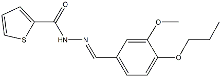 N'-(3-methoxy-4-propoxybenzylidene)-2-thiophenecarbohydrazide Struktur