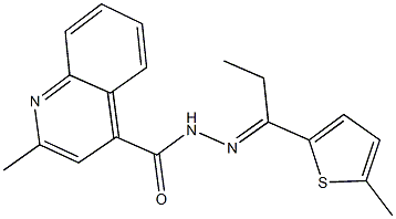 2-methyl-N'-[1-(5-methyl-2-thienyl)propylidene]-4-quinolinecarbohydrazide Struktur