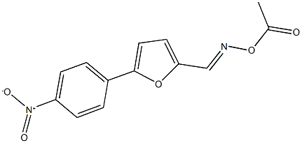 5-{4-nitrophenyl}-2-furaldehyde O-acetyloxime Struktur