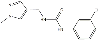 N-(3-chlorophenyl)-N'-[(1-methyl-1H-pyrazol-4-yl)methyl]urea Struktur