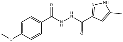 N'-(4-methoxybenzoyl)-3-methyl-1H-pyrazole-5-carbohydrazide Struktur