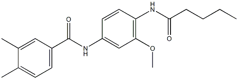 N-[3-methoxy-4-(pentanoylamino)phenyl]-3,4-dimethylbenzamide Struktur