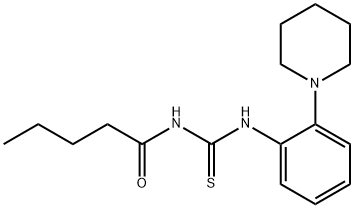 N-pentanoyl-N'-[2-(1-piperidinyl)phenyl]thiourea Struktur