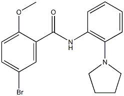 5-bromo-2-methoxy-N-[2-(1-pyrrolidinyl)phenyl]benzamide Struktur