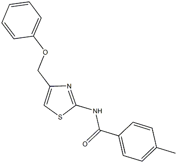 4-methyl-N-[4-(phenoxymethyl)-1,3-thiazol-2-yl]benzamide Struktur