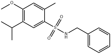 N-benzyl-5-isopropyl-4-methoxy-2-methylbenzenesulfonamide Struktur