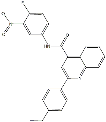 2-(4-ethylphenyl)-N-{4-fluoro-3-nitrophenyl}-4-quinolinecarboxamide Struktur