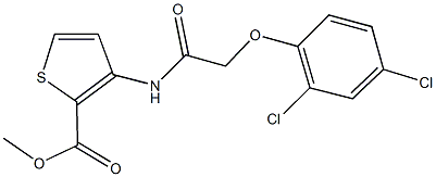 methyl 3-{[(2,4-dichlorophenoxy)acetyl]amino}-2-thiophenecarboxylate Struktur