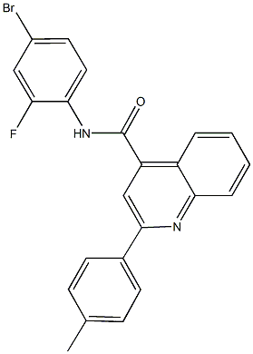 N-(4-bromo-2-fluorophenyl)-2-(4-methylphenyl)-4-quinolinecarboxamide Struktur