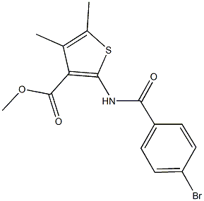 methyl 2-[(4-bromobenzoyl)amino]-4,5-dimethyl-3-thiophenecarboxylate Struktur