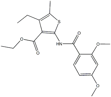 ethyl 2-[(2,4-dimethoxybenzoyl)amino]-4-ethyl-5-methyl-3-thiophenecarboxylate Struktur