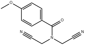 N,N-bis(cyanomethyl)-4-(methyloxy)benzamide Struktur