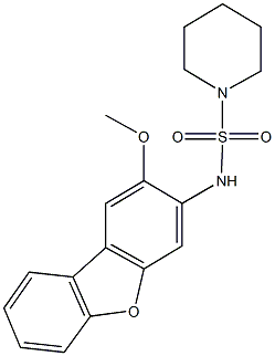 N-(2-methoxydibenzo[b,d]furan-3-yl)-1-piperidinesulfonamide Struktur