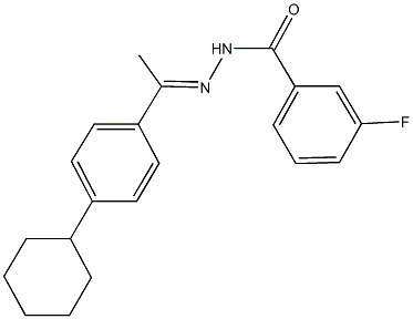 N'-[1-(4-cyclohexylphenyl)ethylidene]-3-fluorobenzohydrazide Struktur